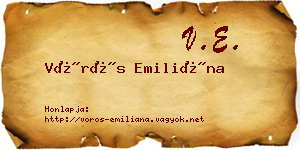 Vörös Emiliána névjegykártya